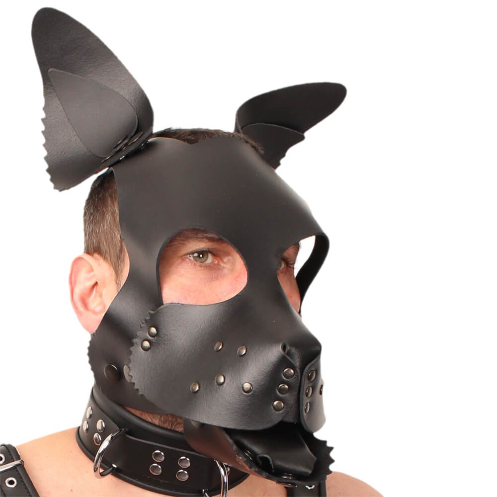 Masque puppy cuir The Red noir