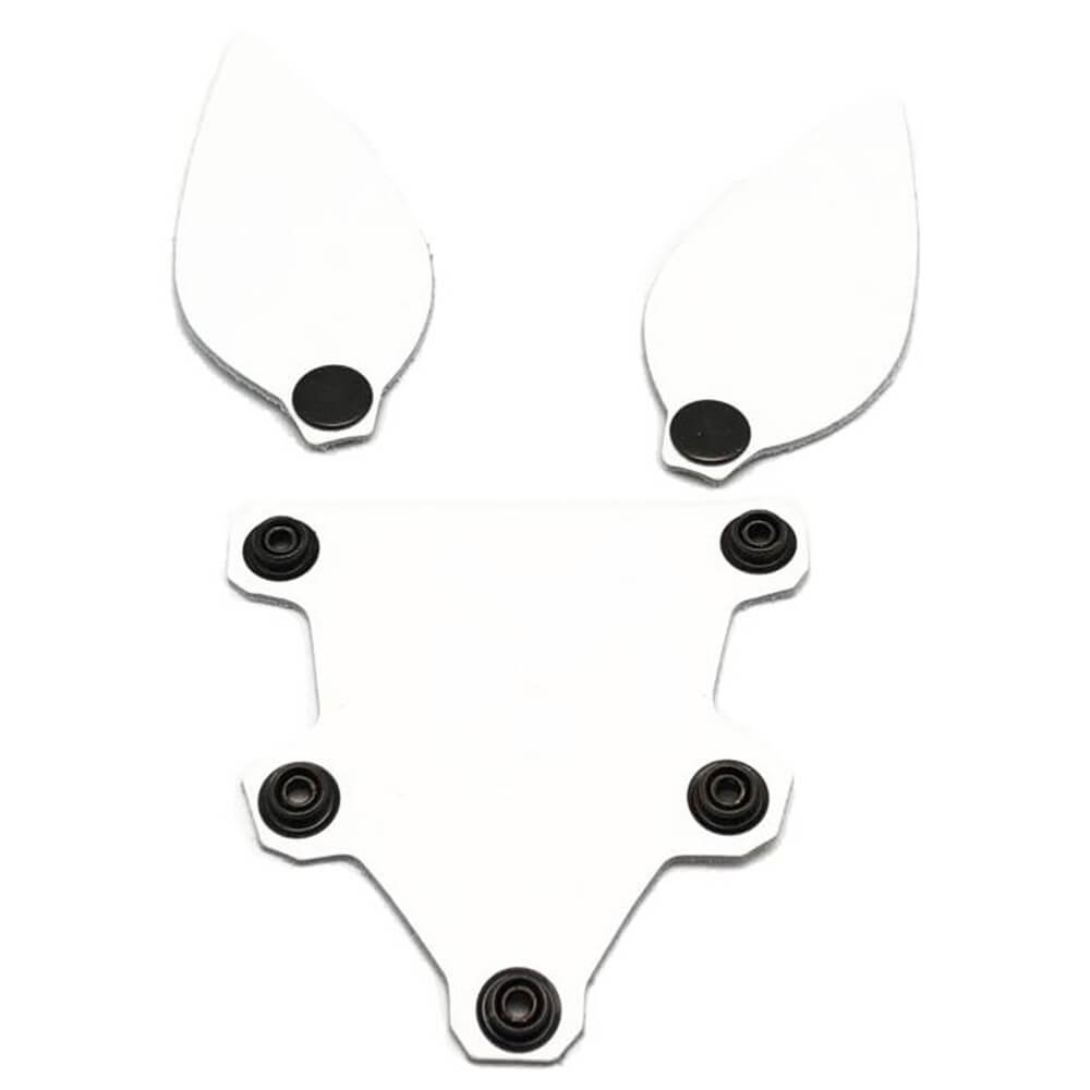 Set oreilles et langue en cuir blanc pour masque puppy The Red