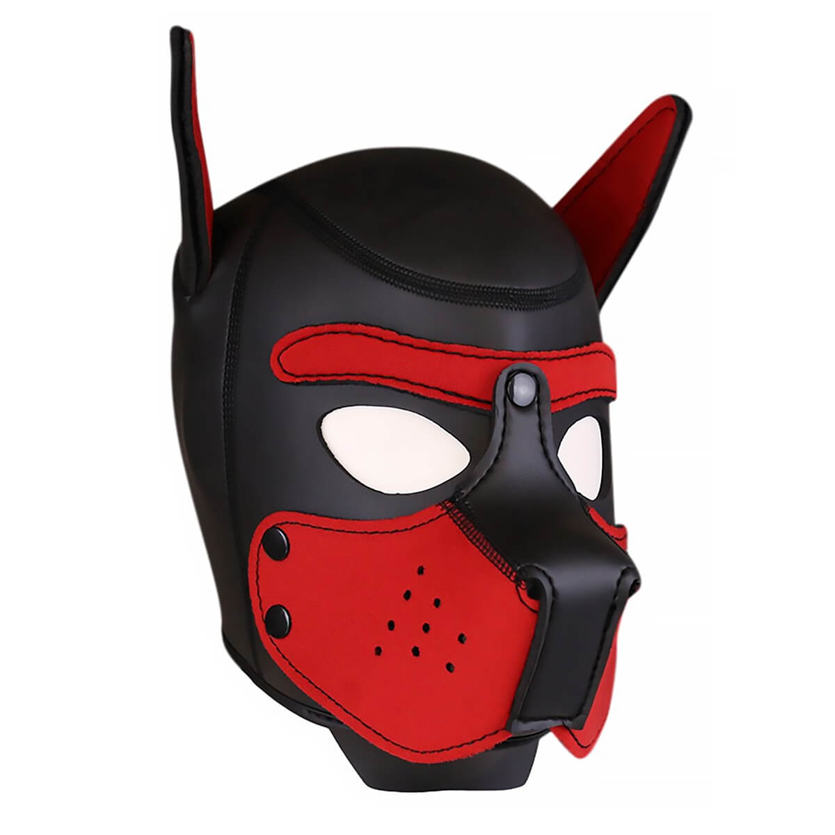 Masque Puppy néoprène Kinky Puppy noir et rouge