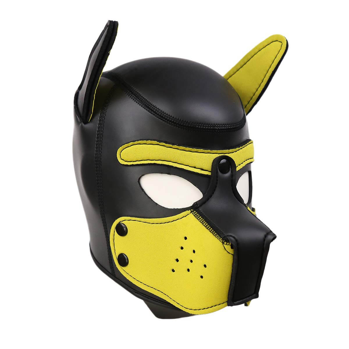 Masque Puppy néoprène Kinky Puppy noir et jaune