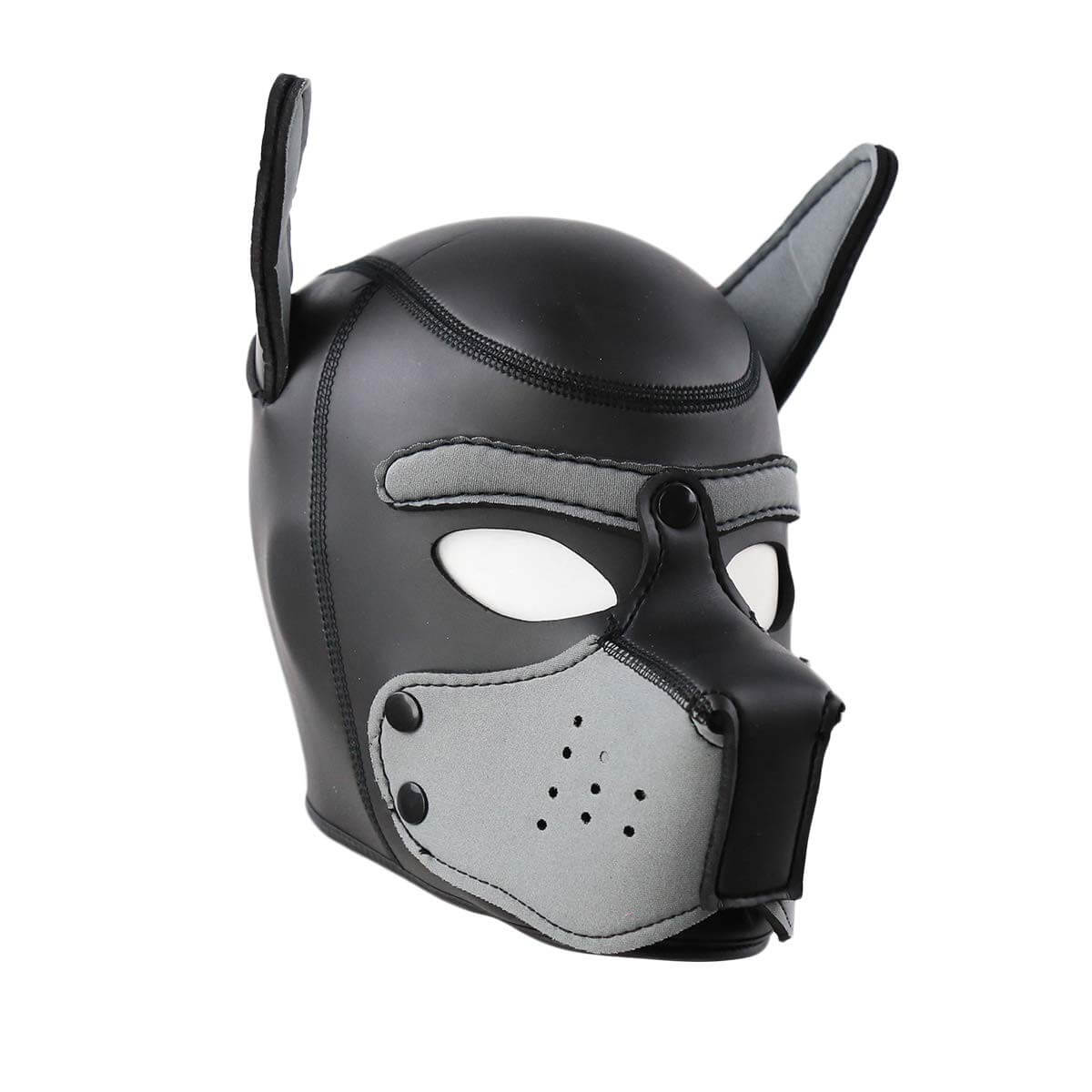 Masque Puppy néoprène Kinky Puppy noir et gris