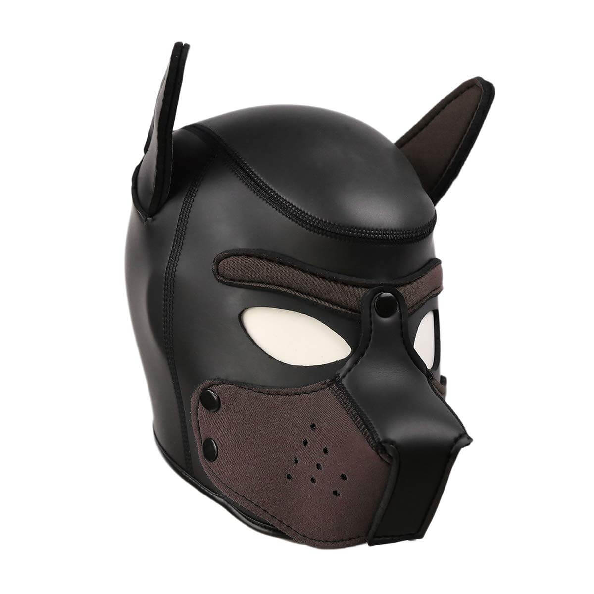 Masque Puppy néoprène Kinky Puppy noir et marron