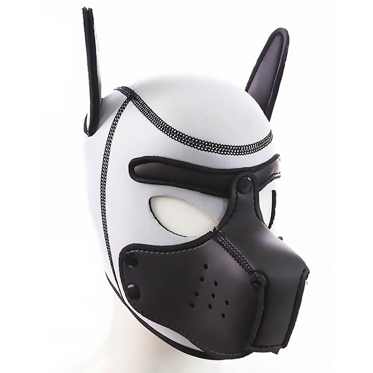 Masque Puppy néoprène Kinky Puppy blanc et noir