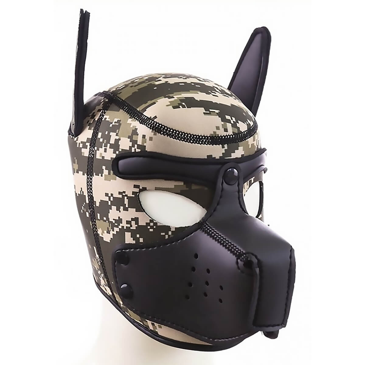 Masque Puppy néoprène Kinky Puppy camouflage et noir