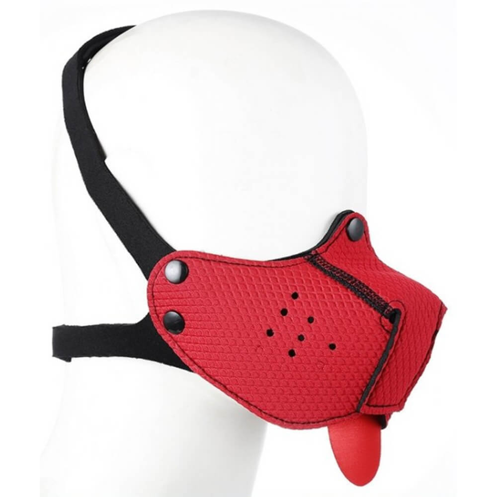 Masque Puppy néoprène Kinky Puppy museau rouge