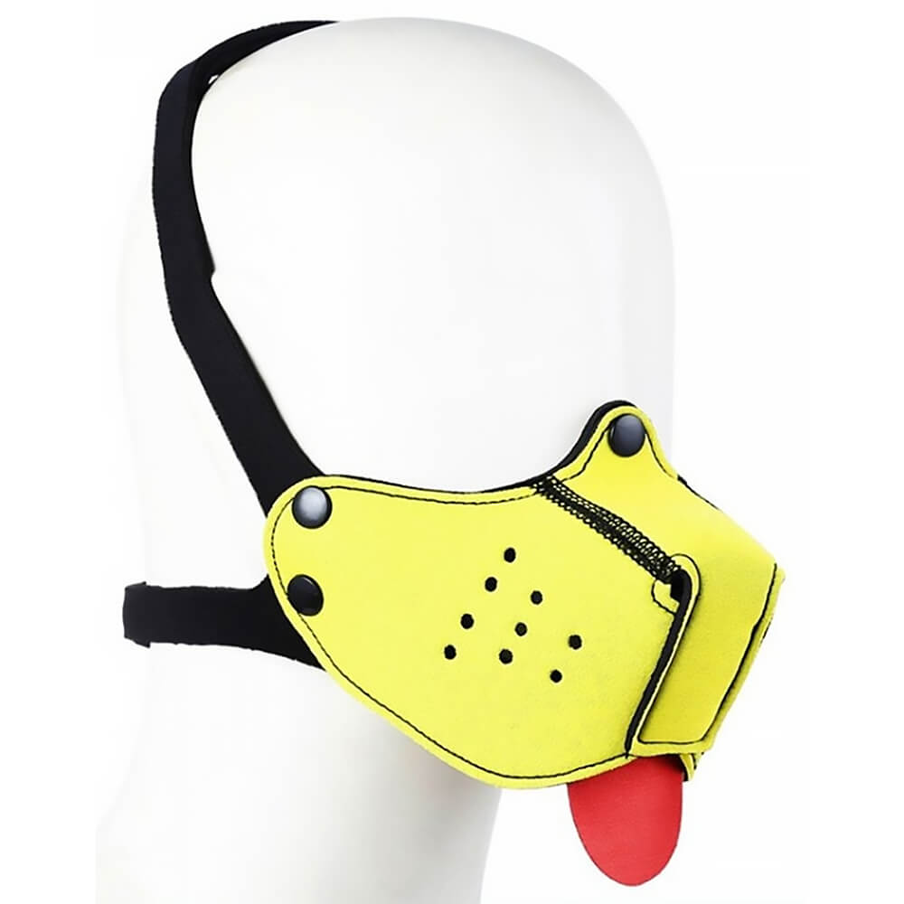 Masque Puppy néoprène Kinky Puppy museau jaune