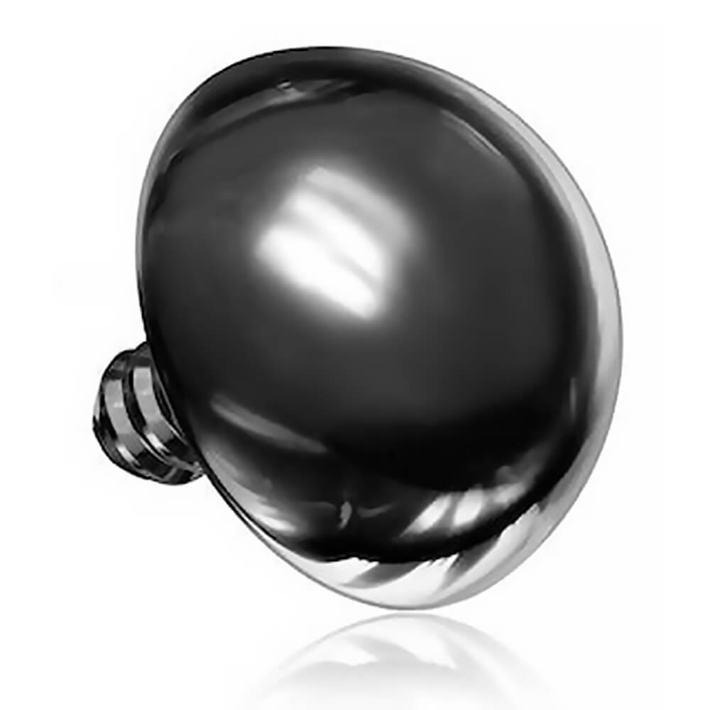 Demi-boule Acier Noir 3mm Pour Piercing - Tige 1.6mm Vis Interne - Compatible Labret, Barbell, Micro-dermal