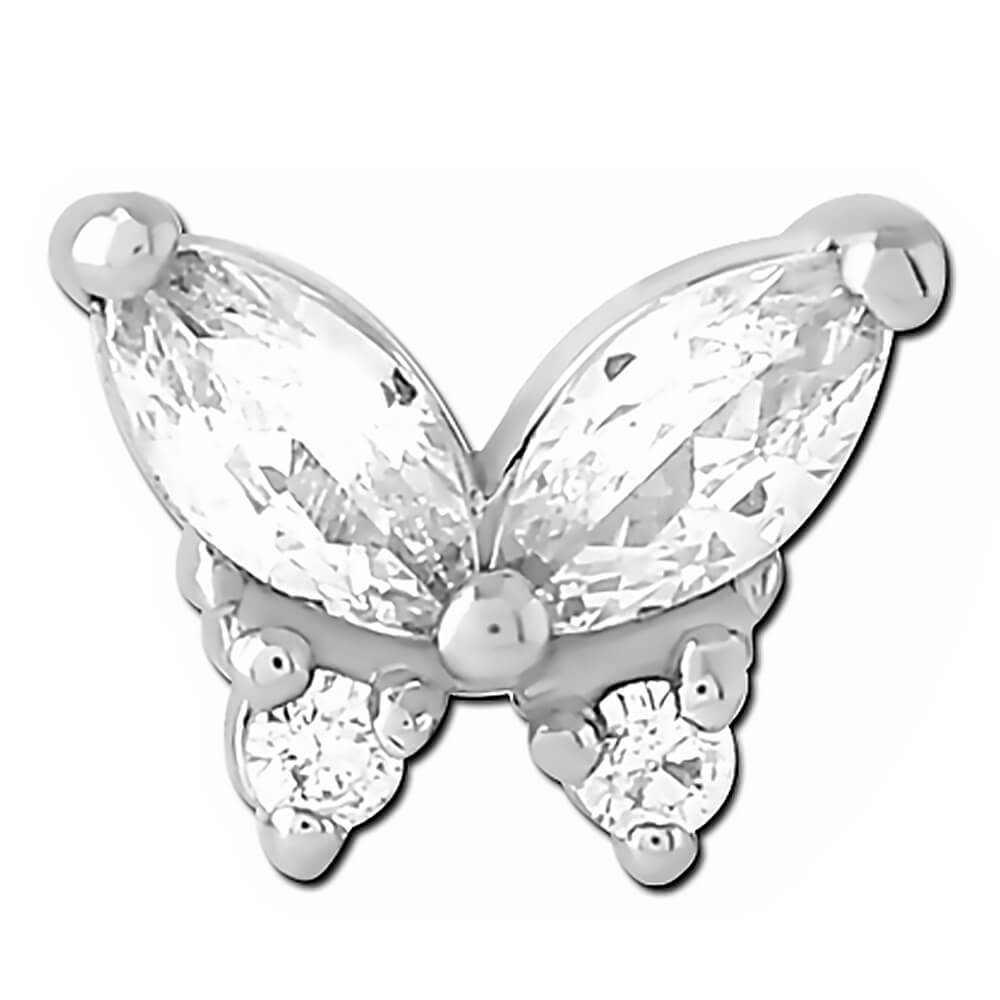 Mini Papillon de Cristal pour tige 1.6mm vis interne ou micro-dermal