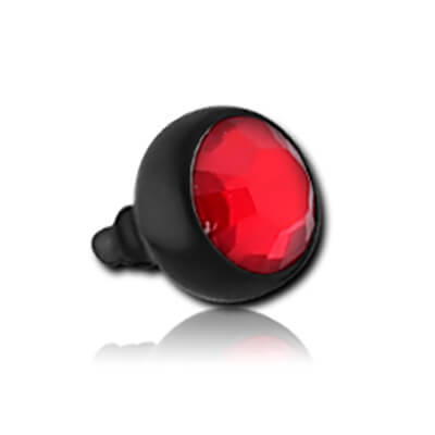 Mini disque acier noir avec strass pour tige 1.2mm vis interne