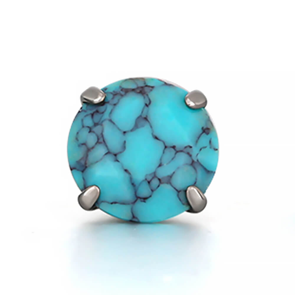Cristal de Turquoise sur titane pour tige 1.2mm vis interne ou micro-dermal