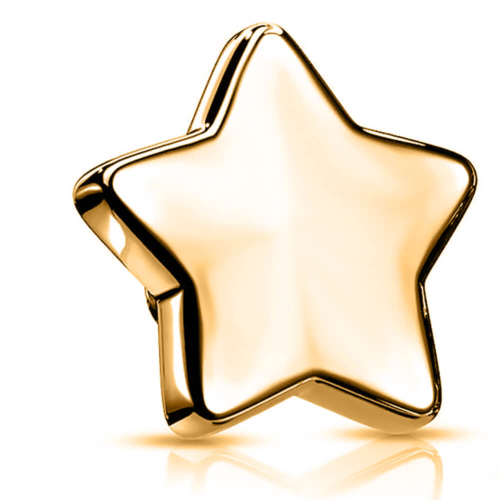 Étoile plaqué or pour tige 1.2mm vis interne ou micro-dermal