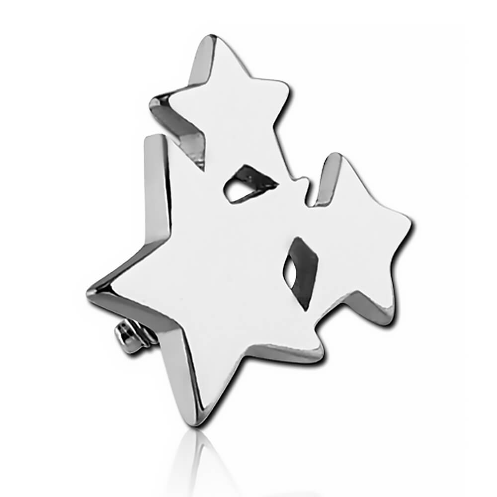 Triple étoile acier pour tige 1.6mm vis interne ou micro-dermal