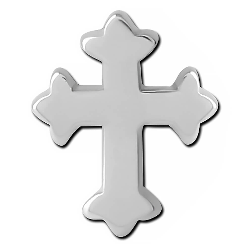 Croix gothique acier pour tige 1.6mm vis interne ou micro-dermal