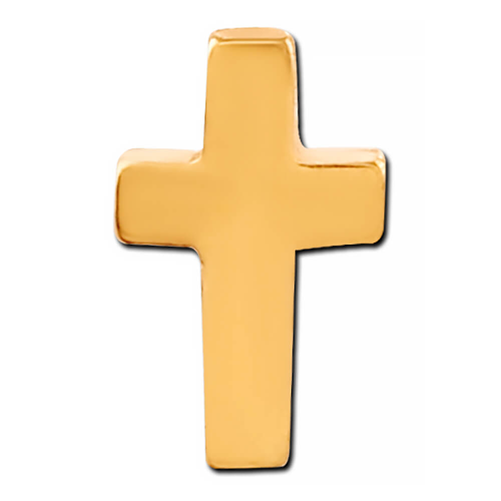 Croix latine plaqué or pour tige 1.6mm vis interne ou micro-dermal