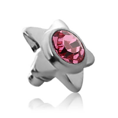 Étoile acier avec strass pour micro-dermal 1.6mm