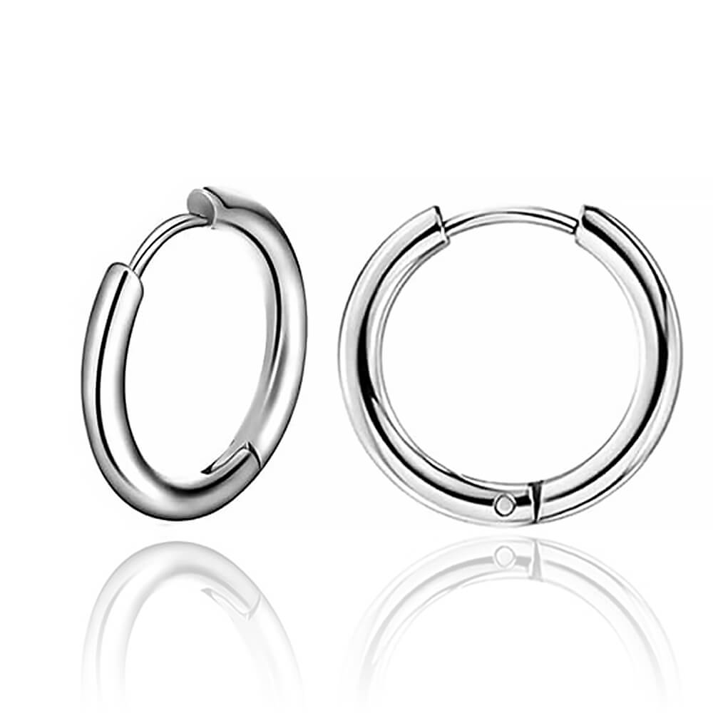 Paire de créoles clicker acier 2mm x 10mm