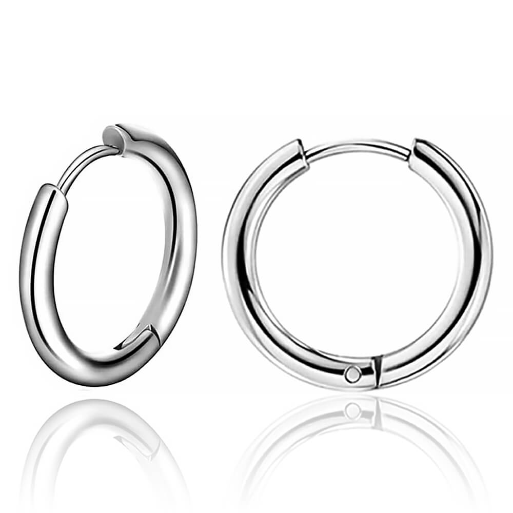 Paire de créoles acier 2mm x 16mm