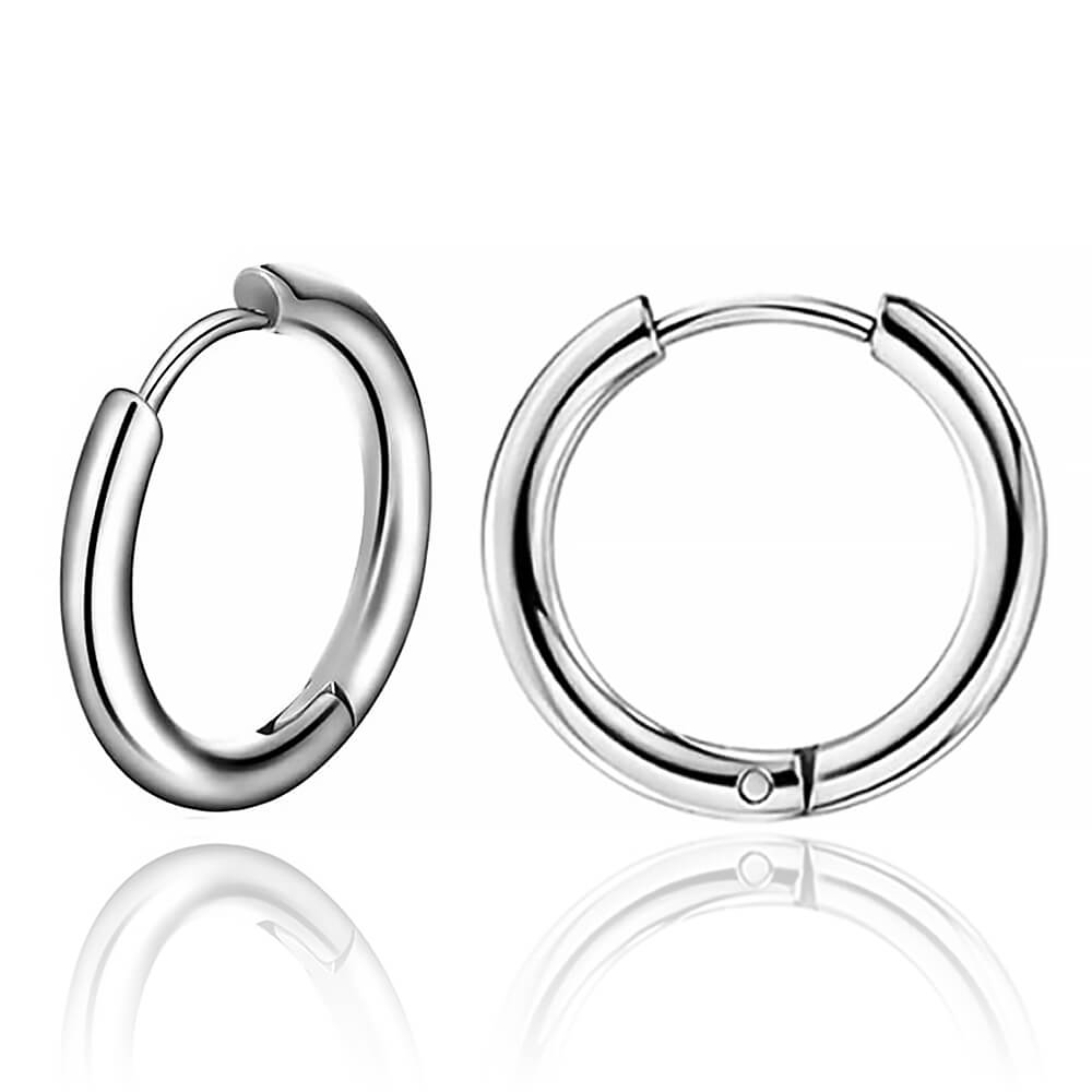 Paire de créoles acier 2mm x 20mm