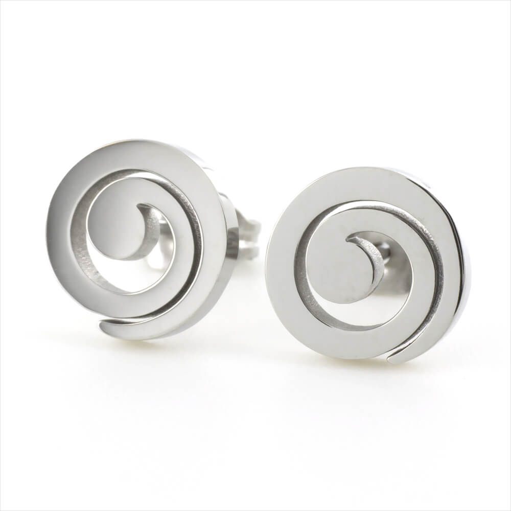 Clous d'oreille acier Spirale