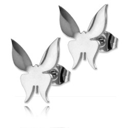 Clous d'oreille acier Papillon