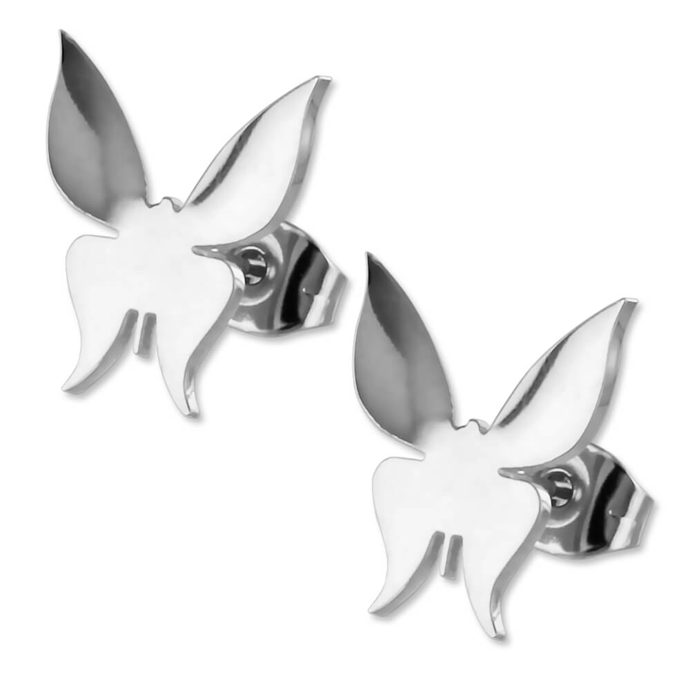 Clous d'oreille acier Papillon