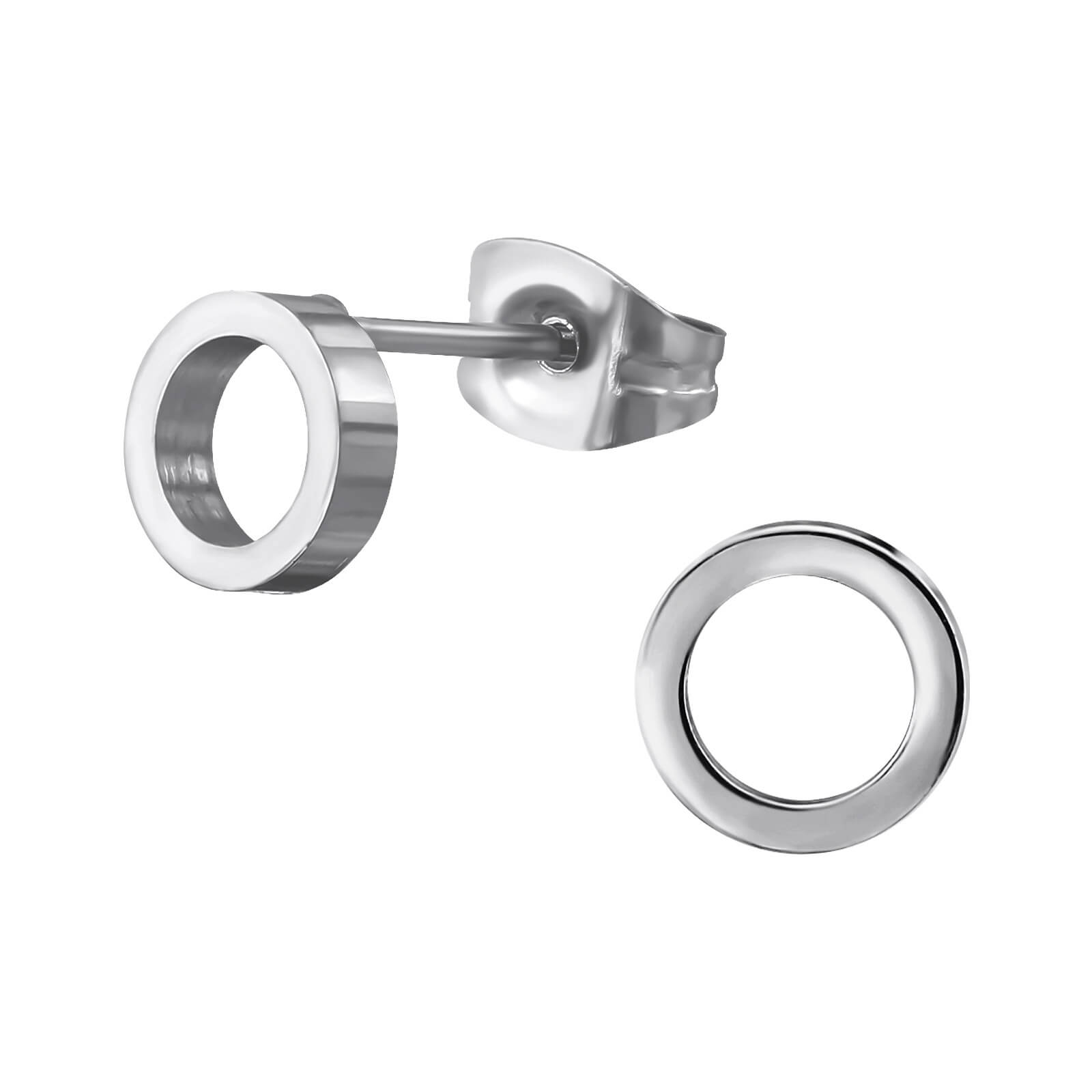 Clous d'oreille acier Cercle