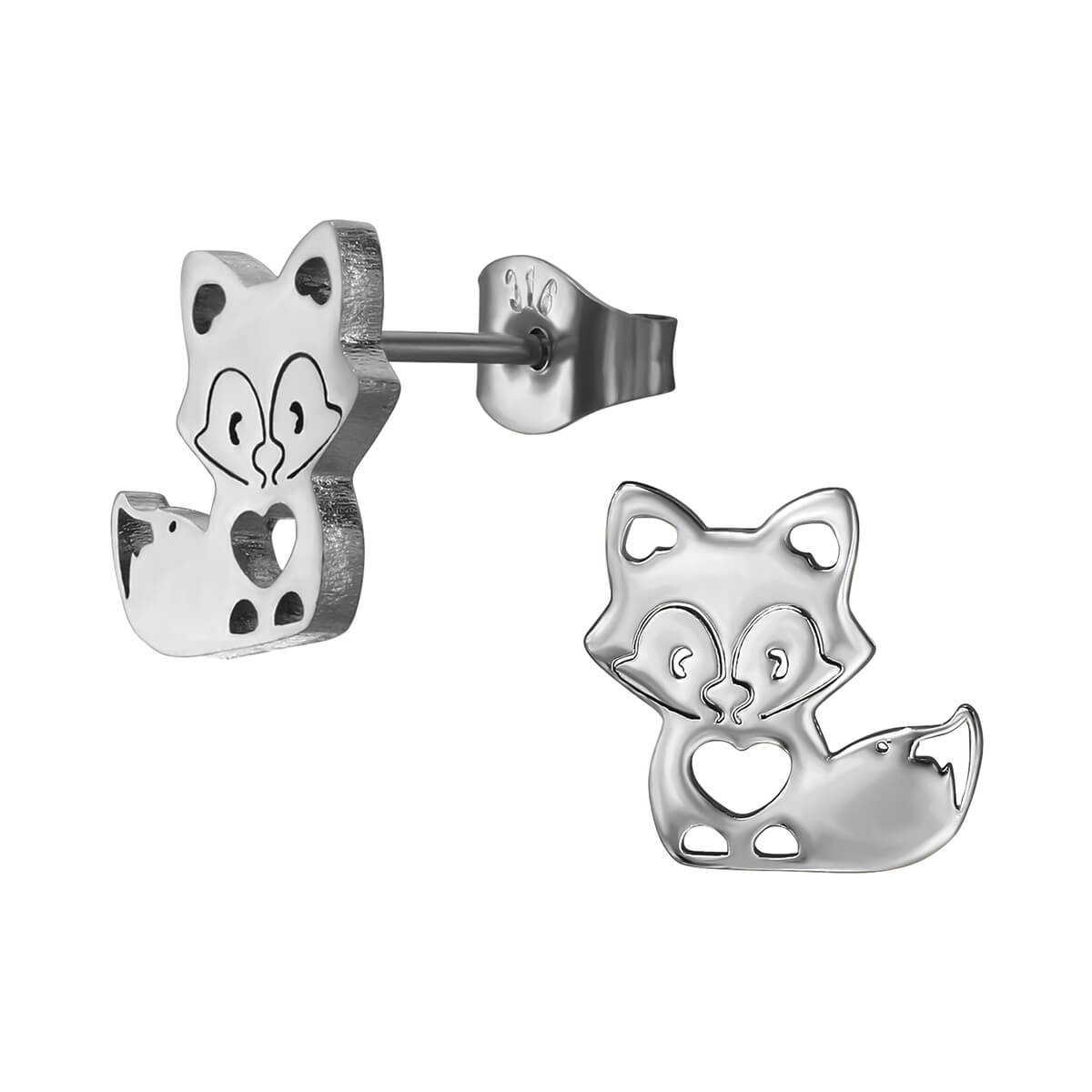 Clous d'oreille acier Renard