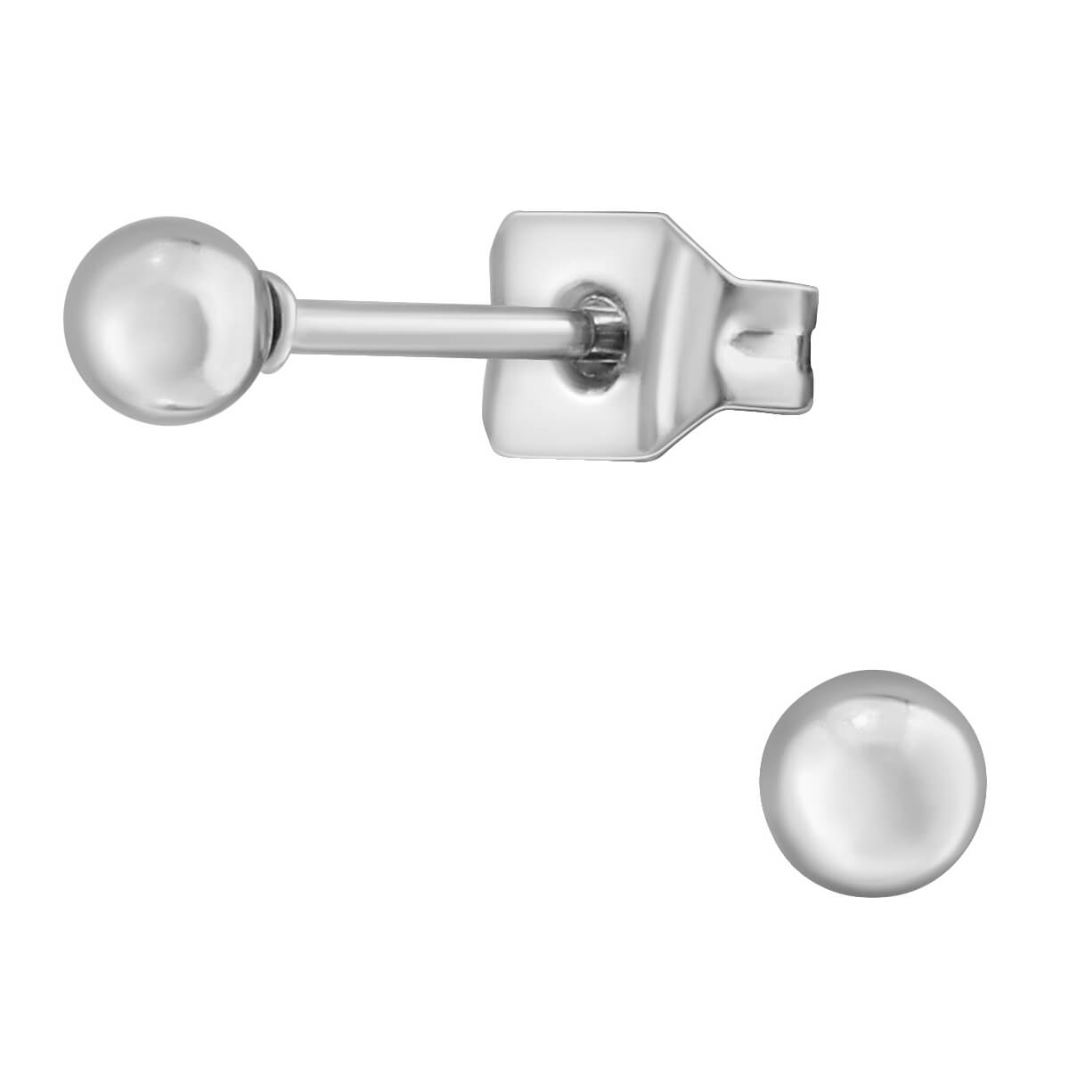 Clous d'oreille acier boule 3mm