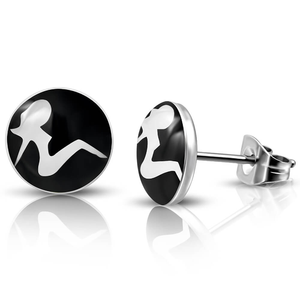 Clous d'oreille acier logo Sexy Lady