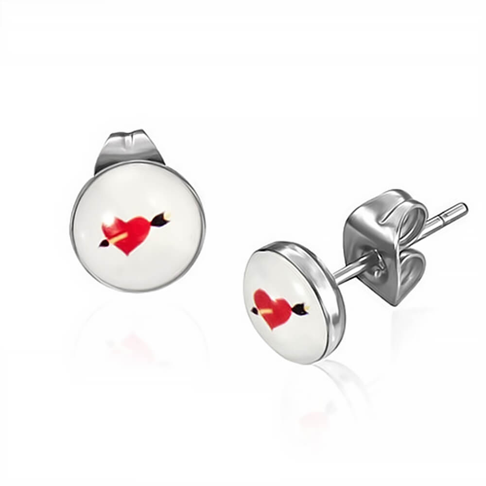 Clous d'oreille acier logo Mini Love