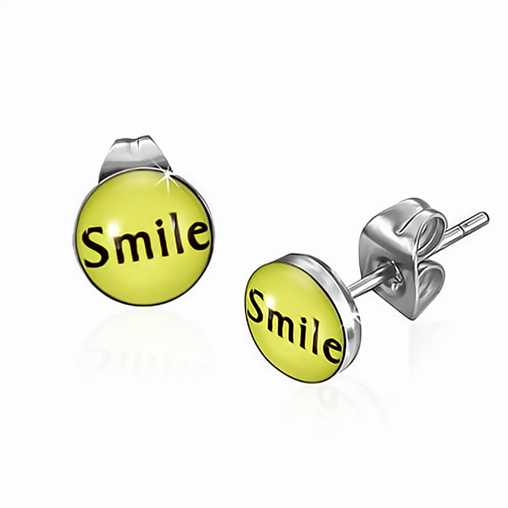 Clous d'oreille acier logo Smile