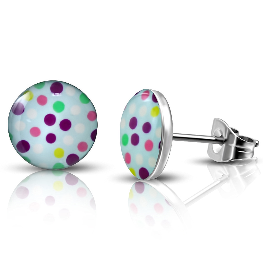 Clous d'oreille acier logo Girly Dots