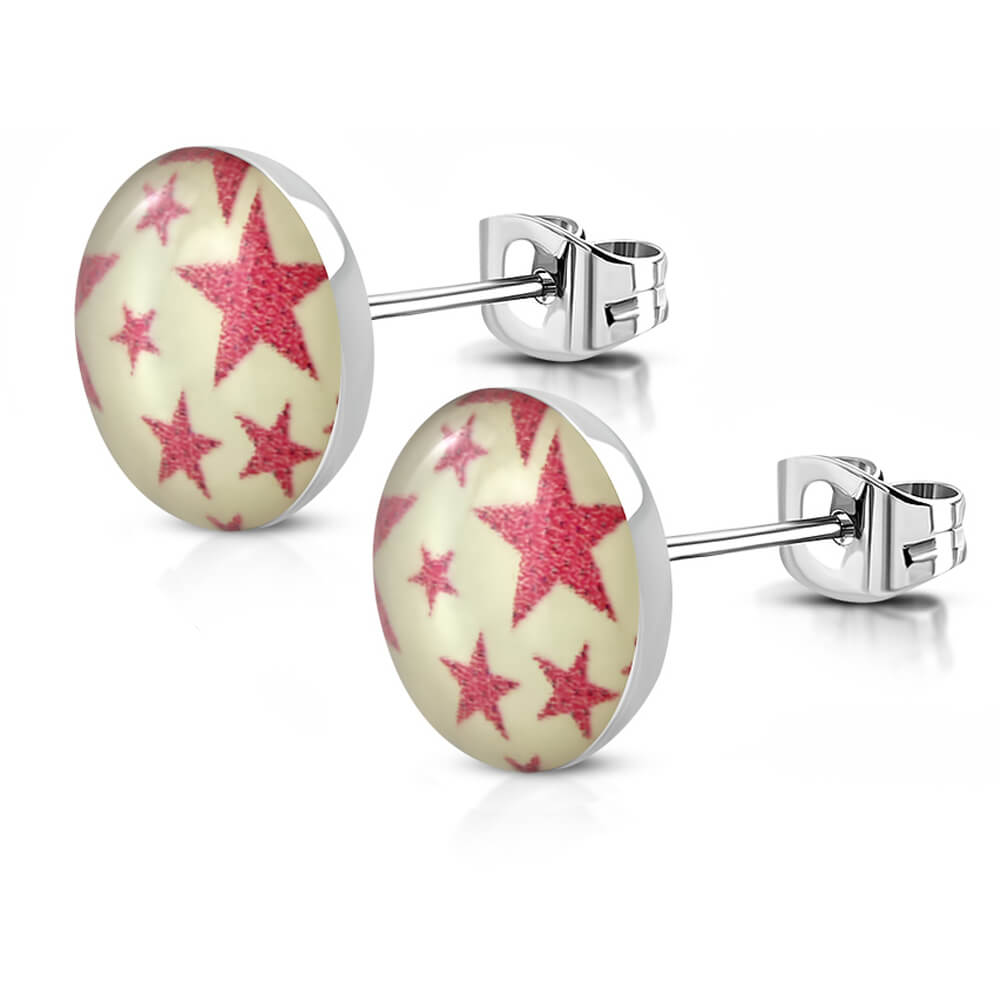 Clous d'oreille acier logo Pink Stars