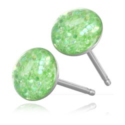 Clous d'oreille acier Paillettes 6mm