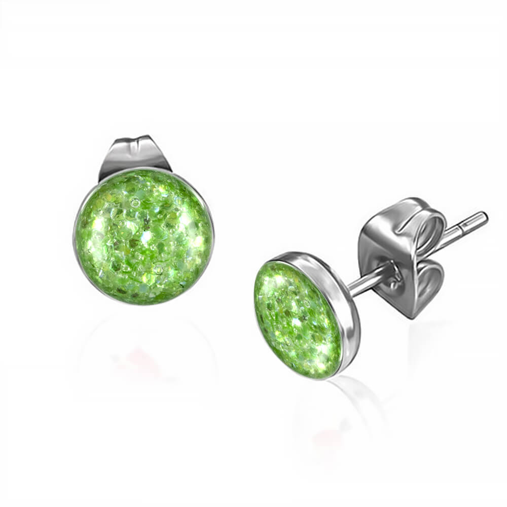 Clous d'oreille acier Paillettes 6mm
