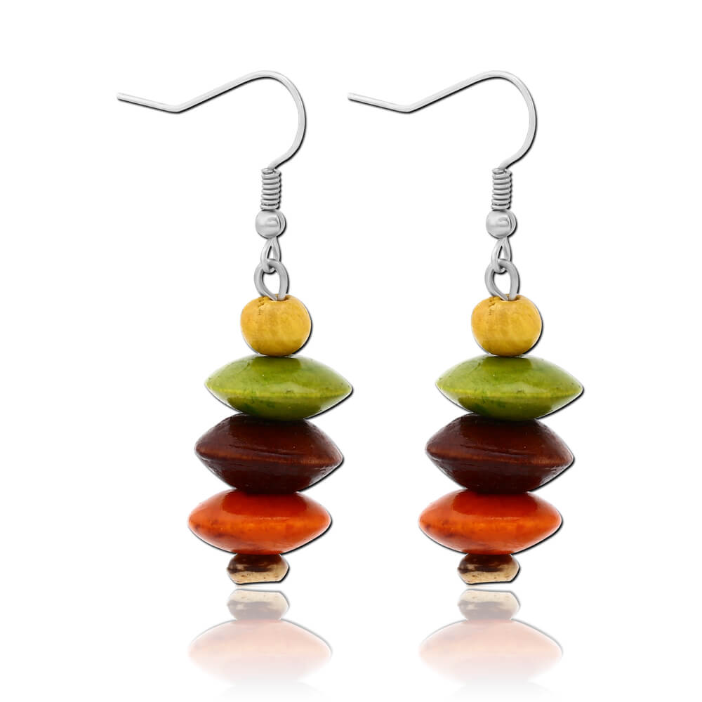 Paire de boucles d'oreille pendantes bois Kingston