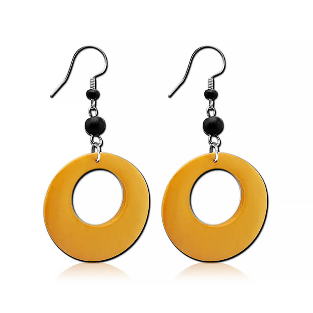 Paire de boucles d'oreille pendantes bois Honey Moon