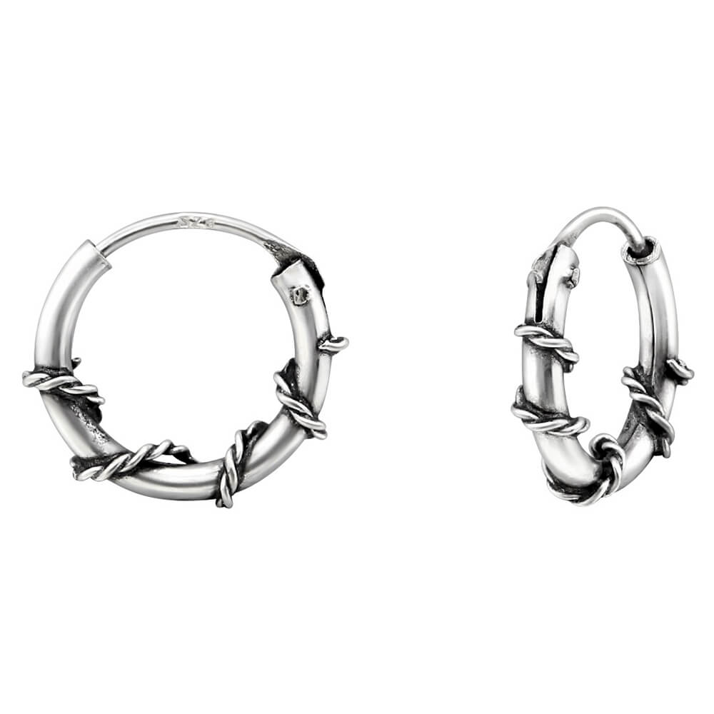 Créoles argent décor J