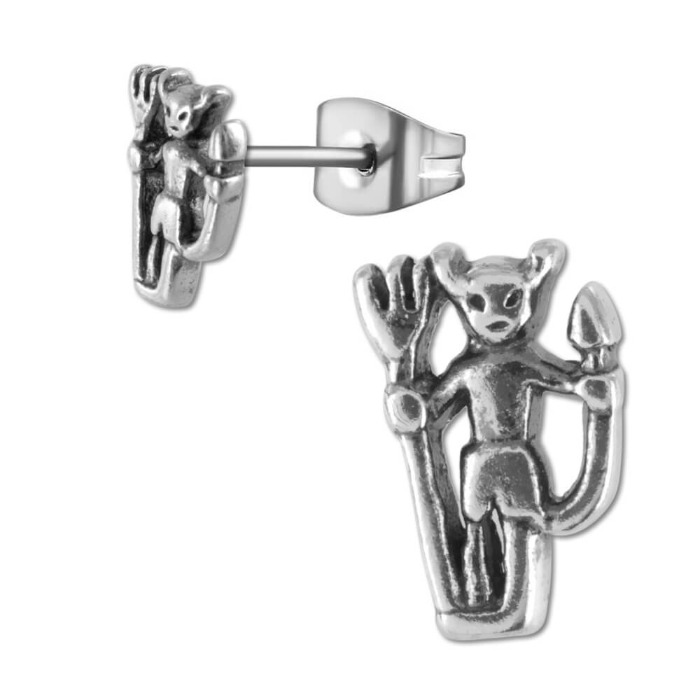 Clous d'oreille argent Diablotin