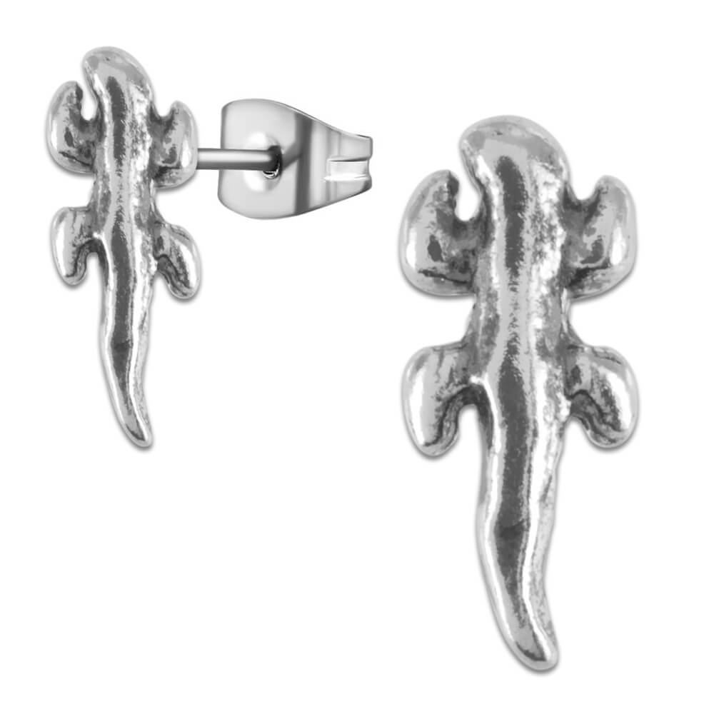 Clous d'oreille argent Salamandre