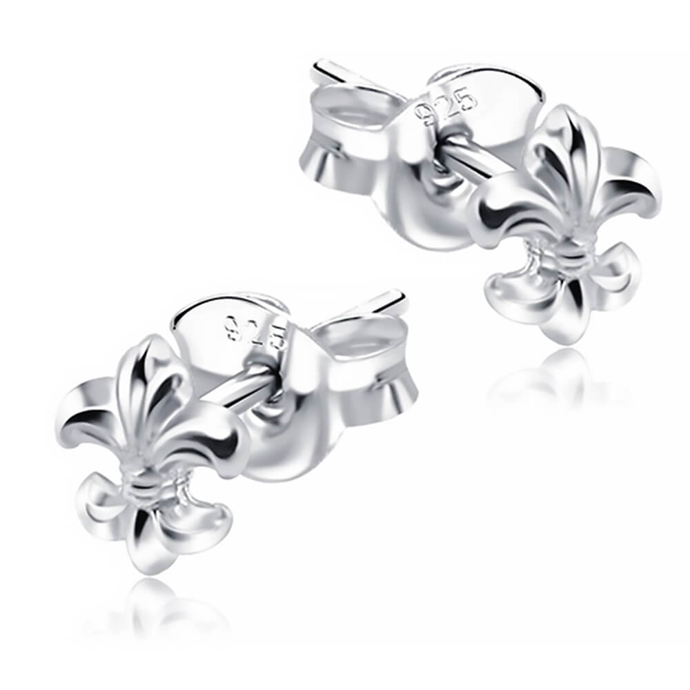 Clous d'oreille argent Fleur de Lys