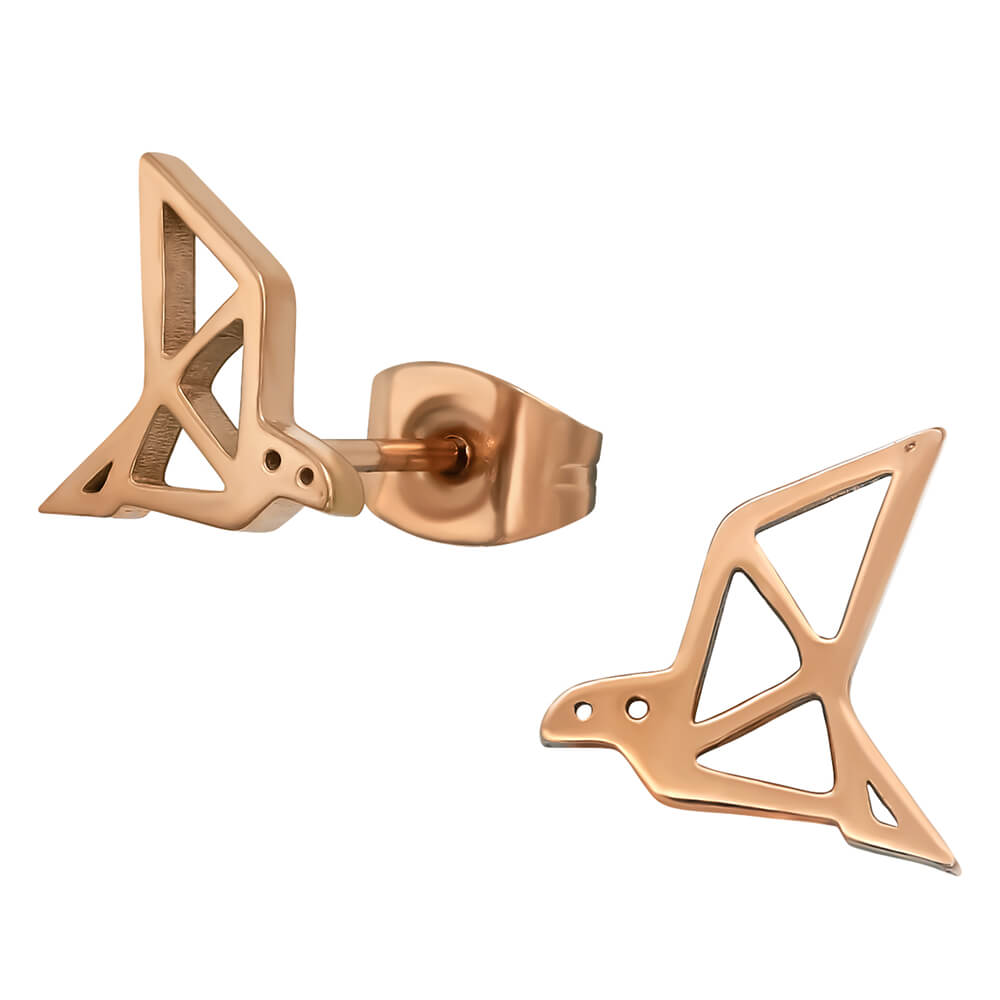 Clous d'oreille acier Rose Gold Colombes