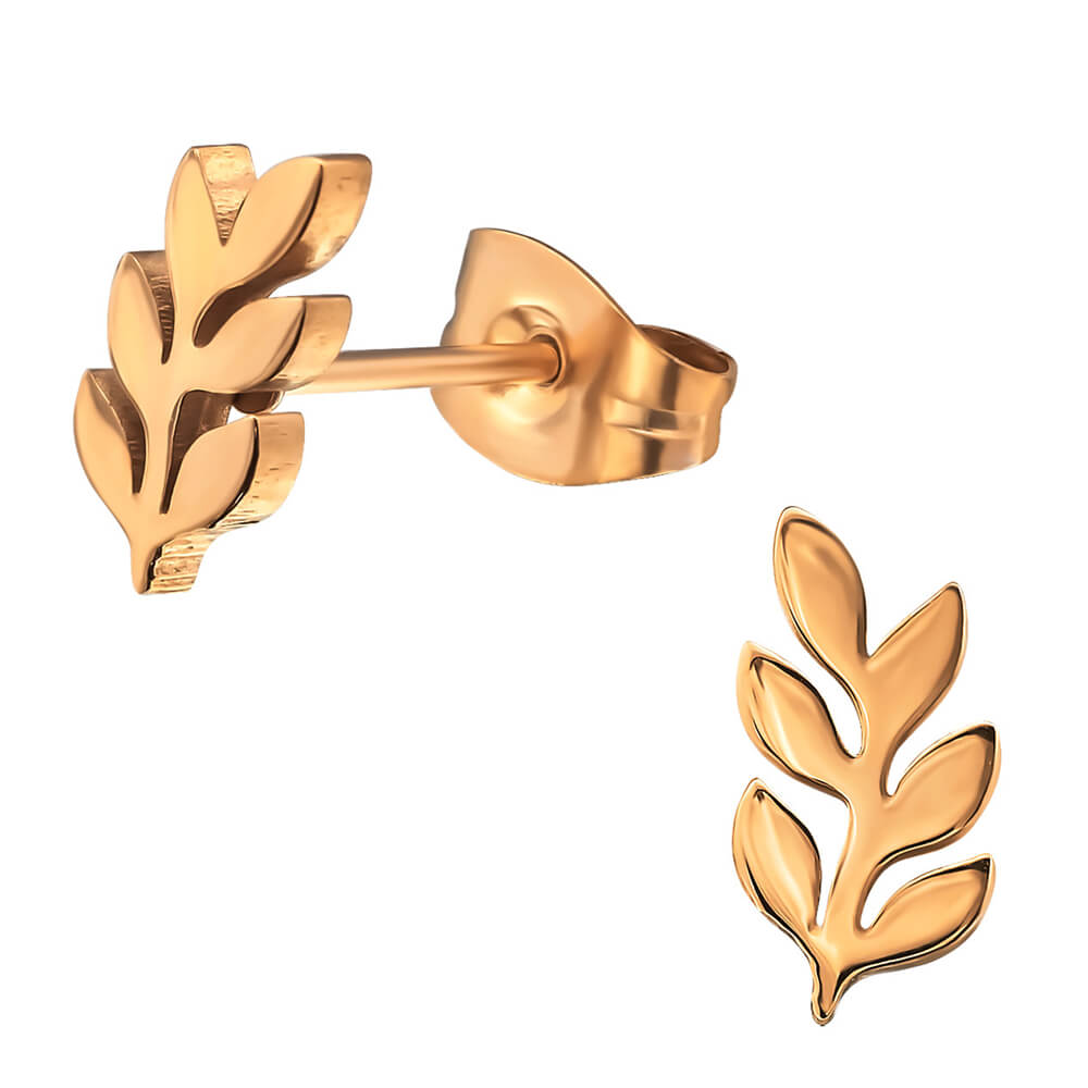 Clous d'oreille acier Rose Gold Floralis