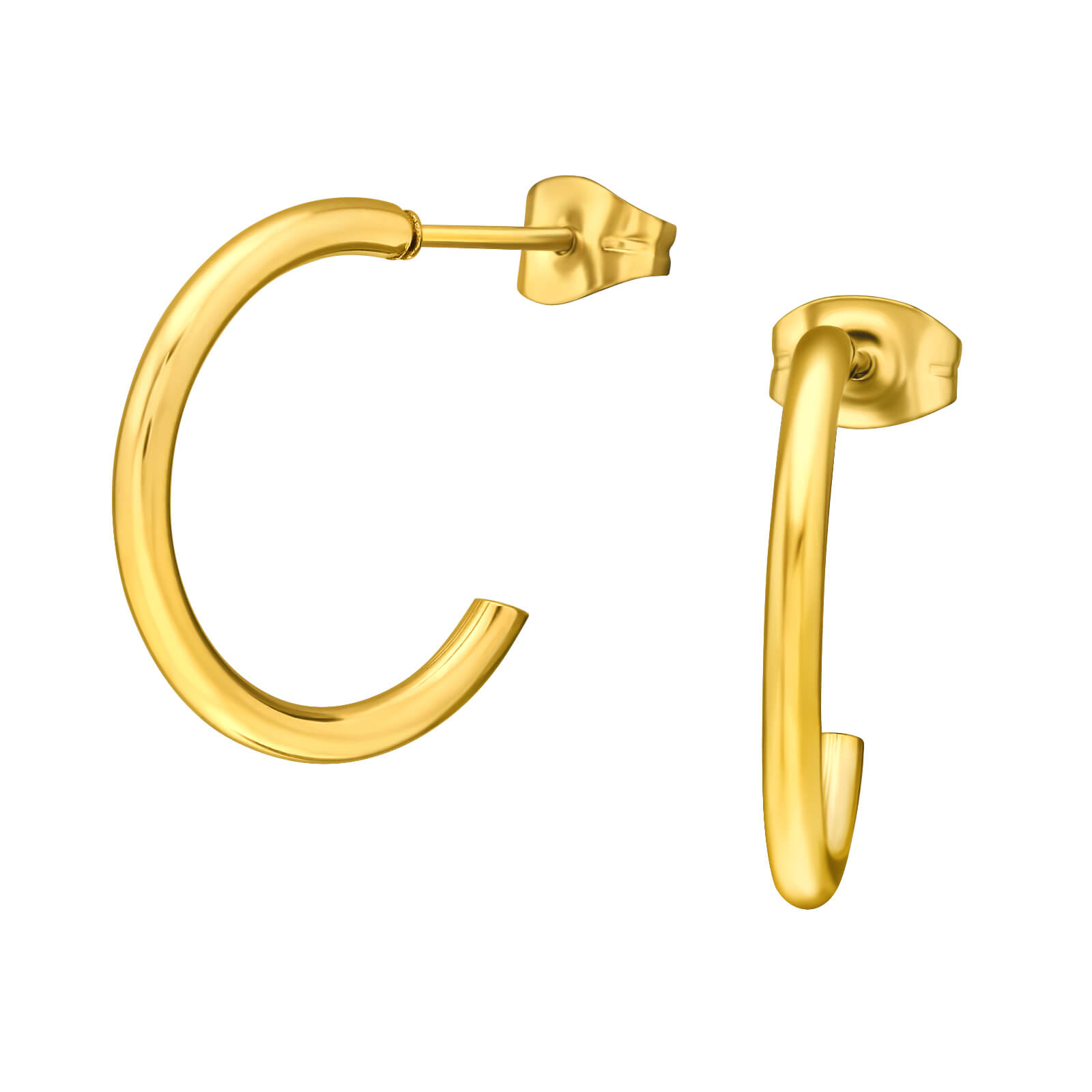 Créoles acier plaqué or 18k 20mm à poussettes