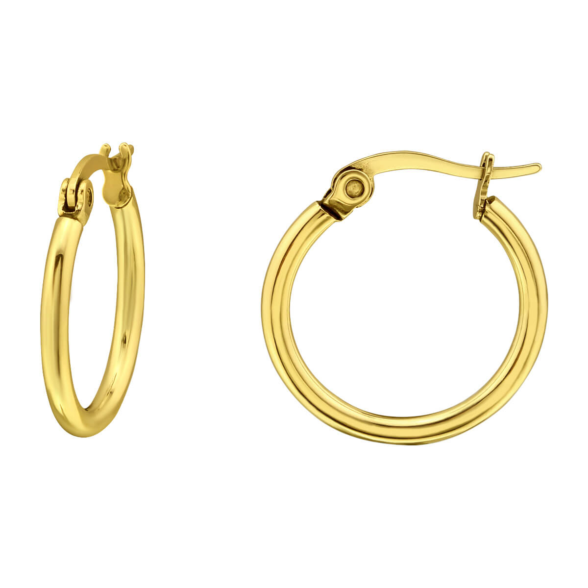 Créoles acier plaqué or 14k 15mm