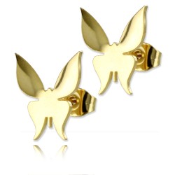 Clous d'oreille plaqué or 14k Papillon