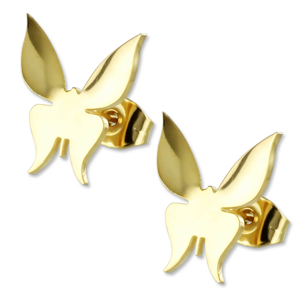 Clous d'oreille plaqué or 14k Papillon