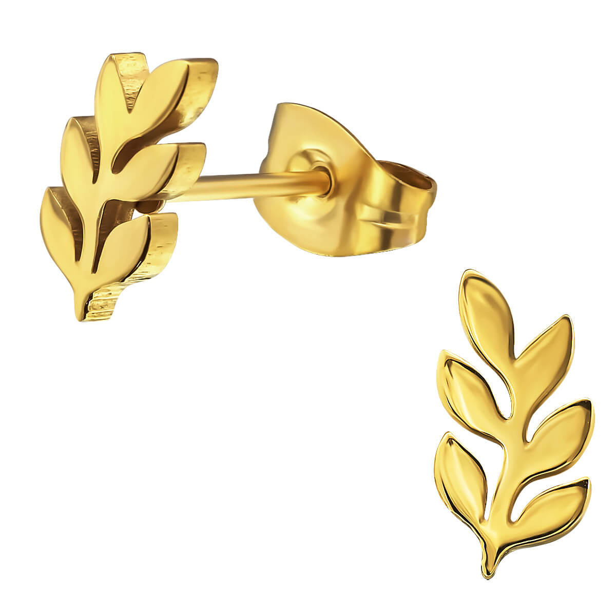 Clous d'oreille acier plaqué or 14k Floralis