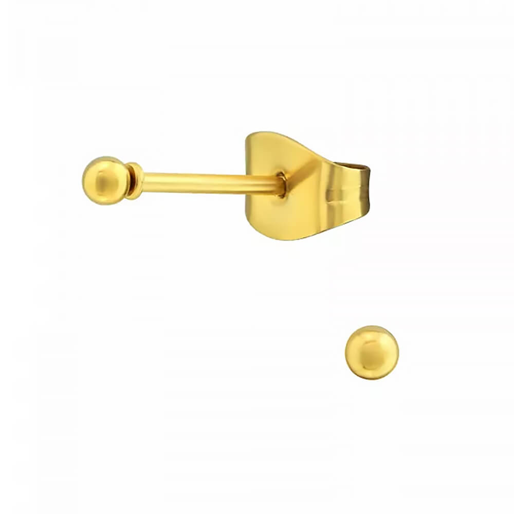 Clous d'oreille plaqué or jaune 14k boule 2mm