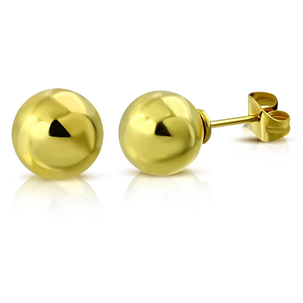 Clous d'oreille plaqué or jaune 14k boule 3mm